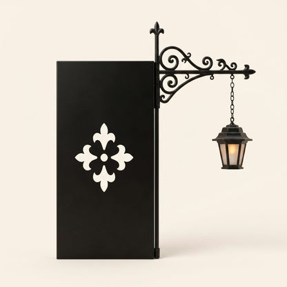 The Library Lantern bookshelf lamp shown in full, including the book-separator plate